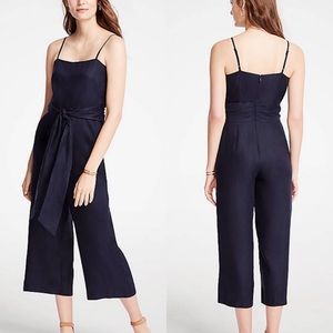 Ann Taylor navy blue jumpsuit linen blend